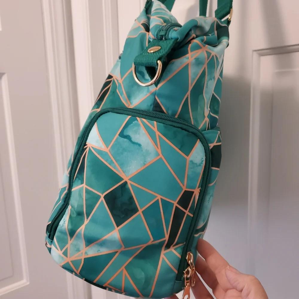 Sarah Wells Emerald Geometric Baby Bag